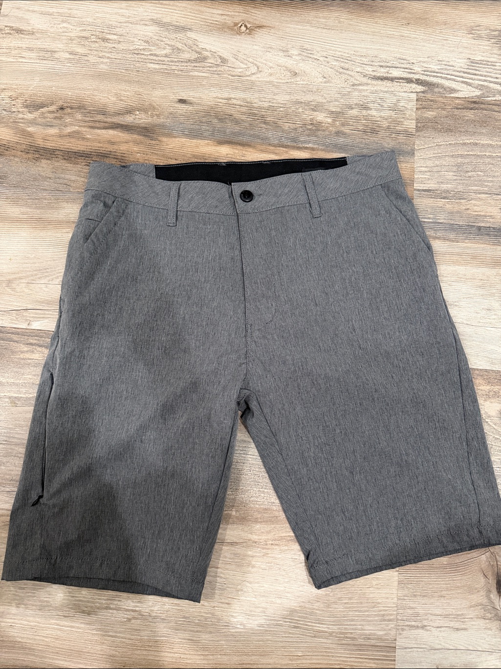 Kenneth Cole New York Charcoal Gray Flat-Front Stretch Shorts
